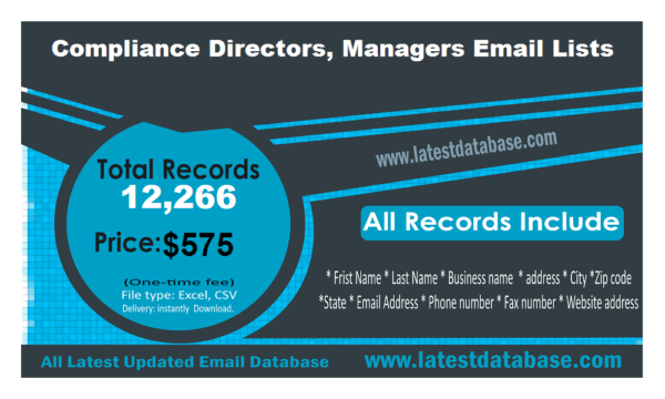 Compliance Directors, Managers Email Lists