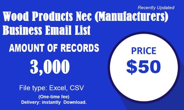 Wood Products Nec (Manufacturers) Email